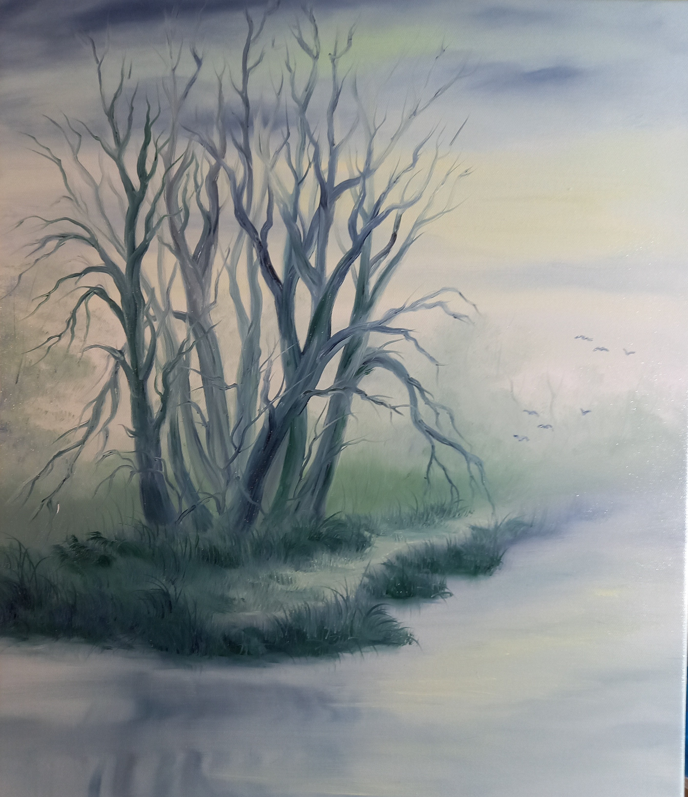 146 Herbst am See 50x60 cm Öl auf Leinwand